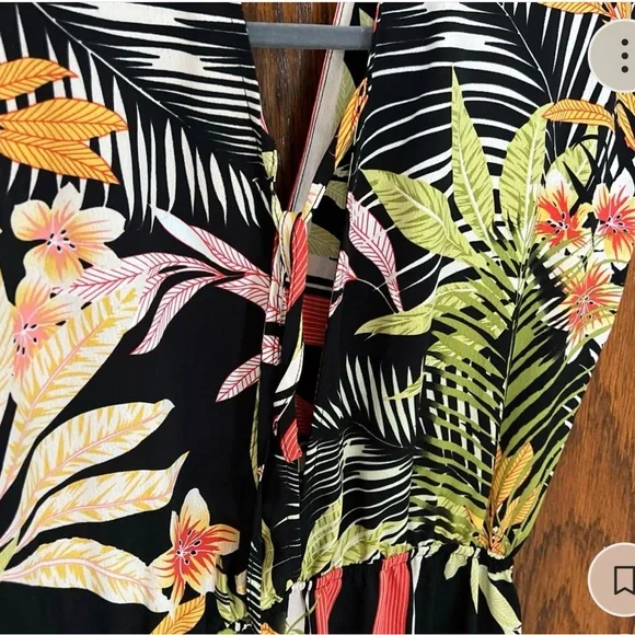 Tropical Floral Black Dress - Picture 5 of 5